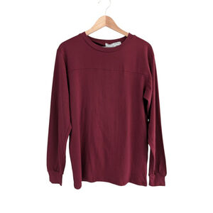 NWT Emma & Sam Varsity Long Sleeve Oversized T-shirt Minimalist Casual Size S